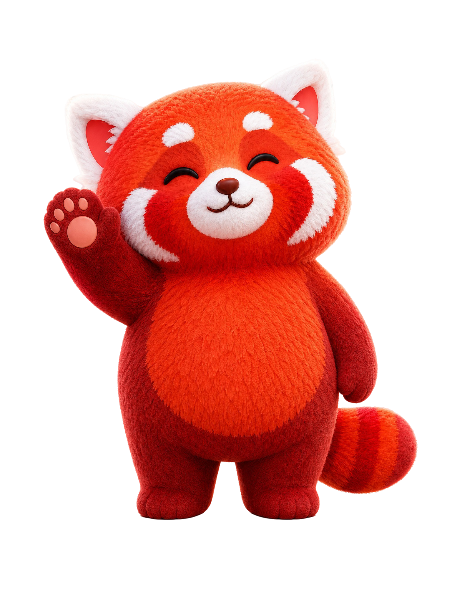 Patches the red panda waving