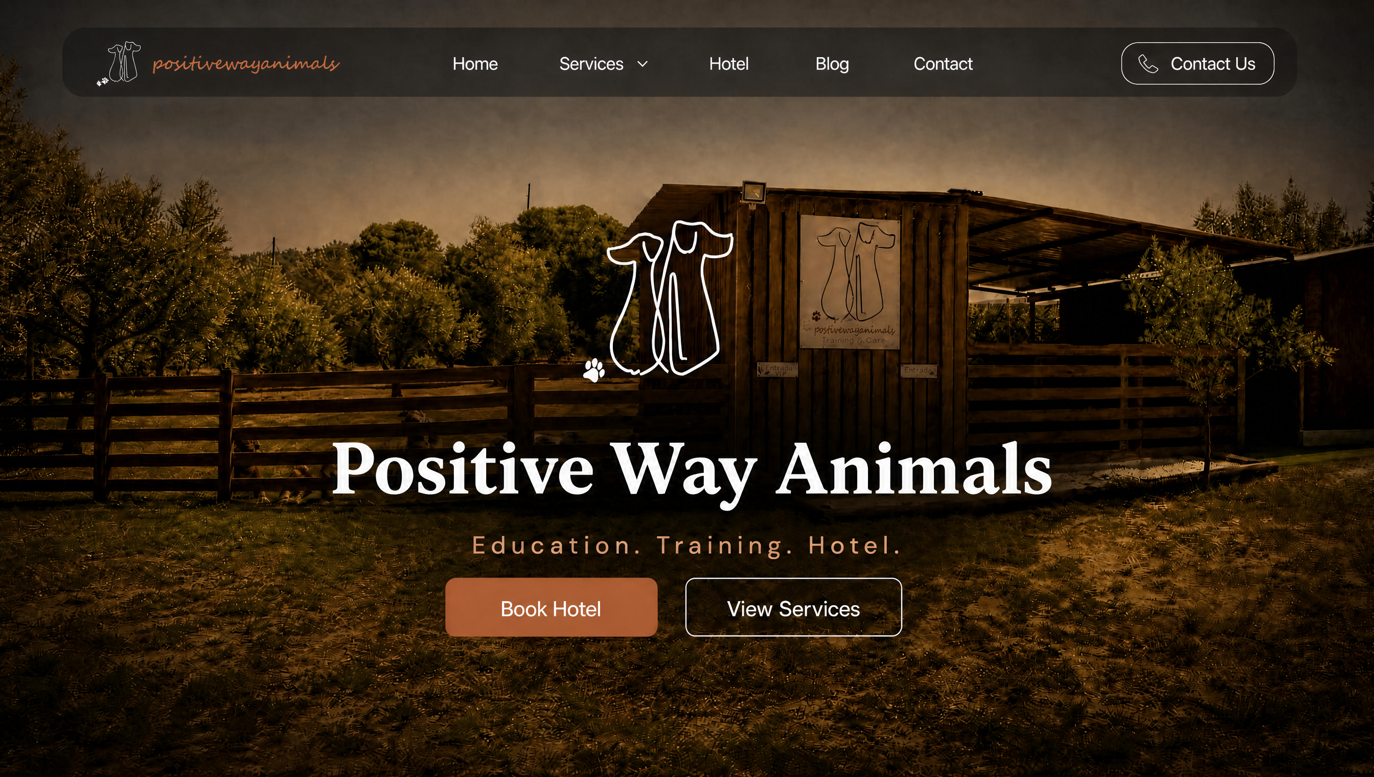 Positive Way Animals website preview