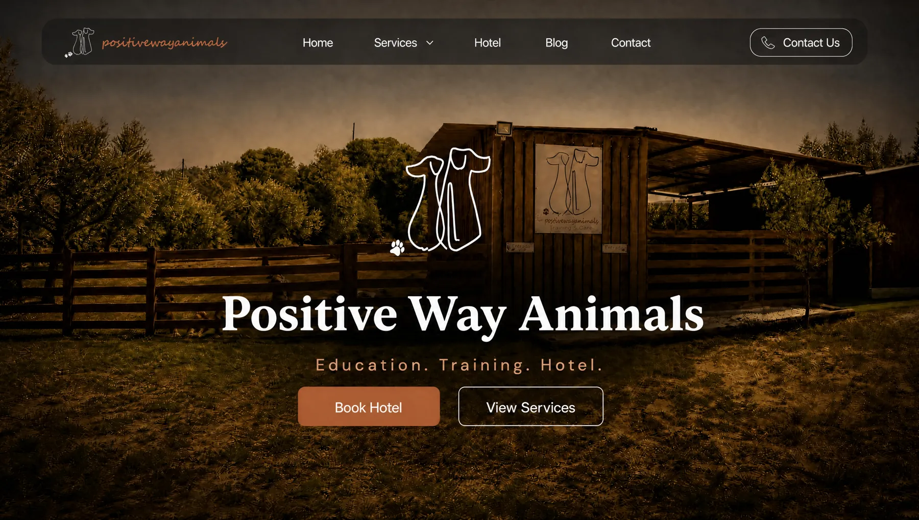 Positive Way Animals website preview