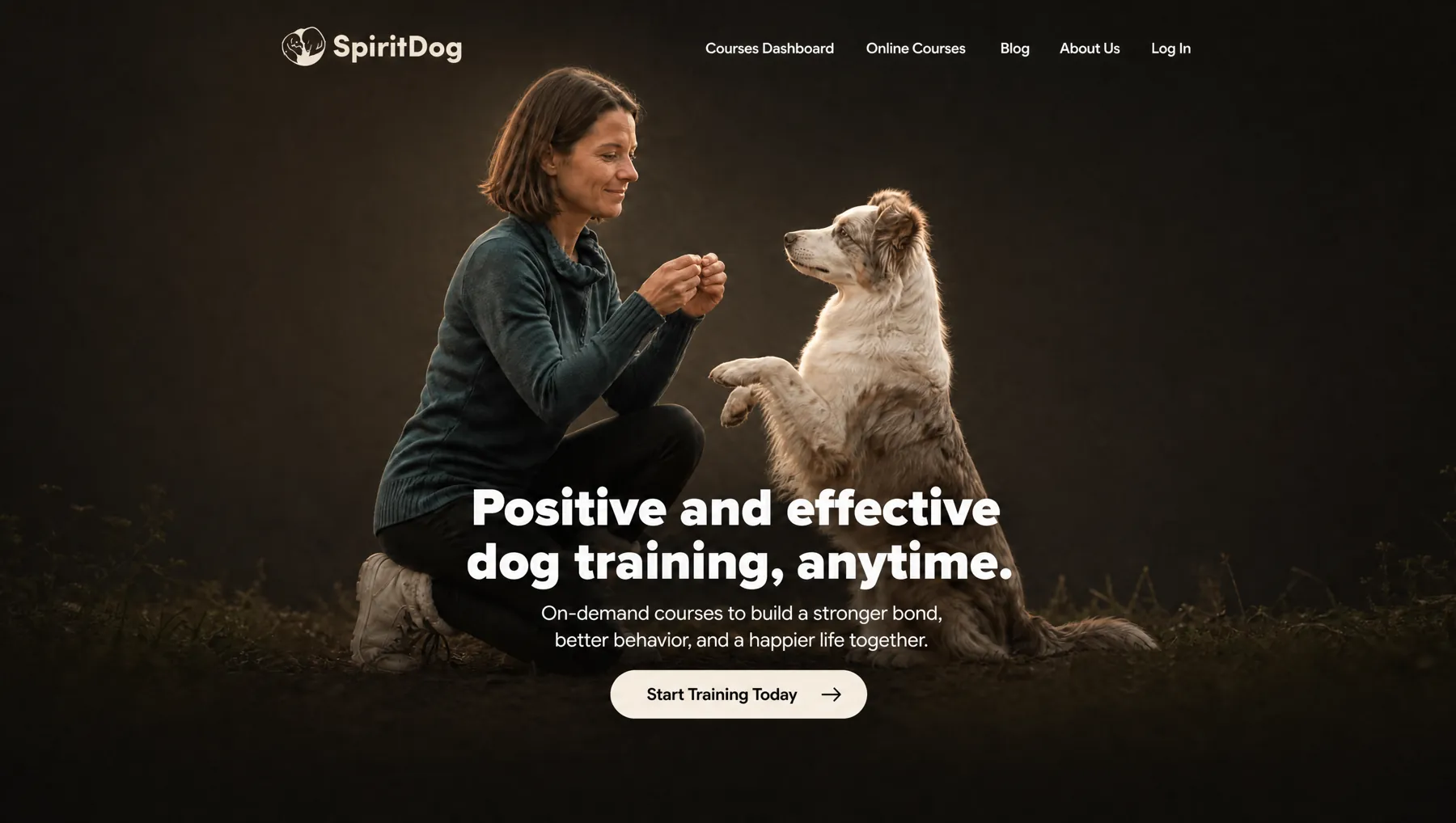 SpiritDog Training website preview